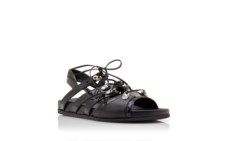 Blaxo, Black Nappa Leather Lace-Up Sandals - €945.00