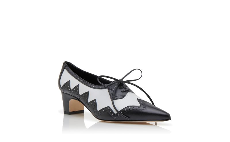 Capuano, Black and White Nappa Leather Brogues - AU$2,055.00