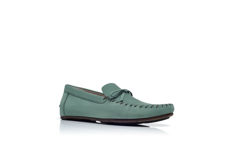 Gargano, Dark Green Calf Leather Slippers - US$1,025.00