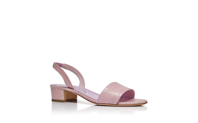 Patopia, Light Pink Nappa Leather Slingback Sandals - US$473.00