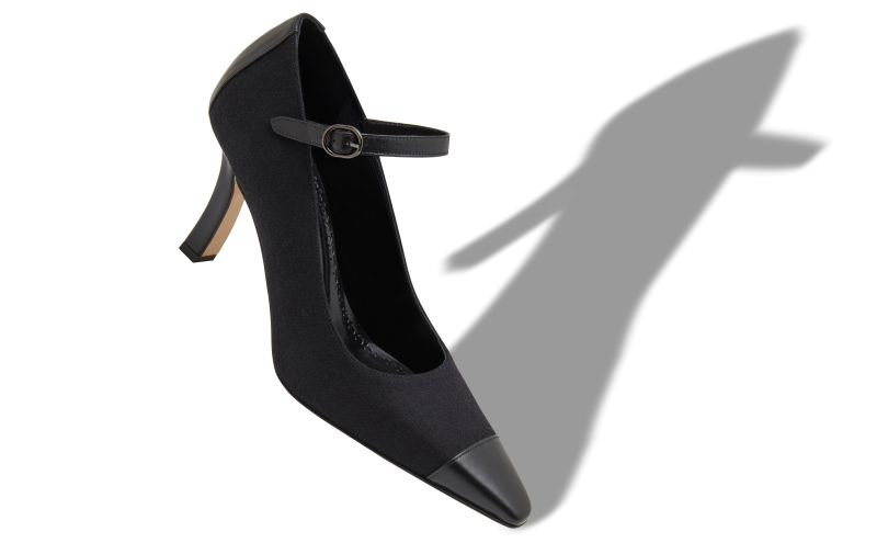 Semele, Black Wool Mary Jane Pumps - AU$1,445.00 