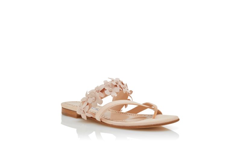 Fiosa, Light Beige Nappa Leather Flat Sandals - CA$1,685.00