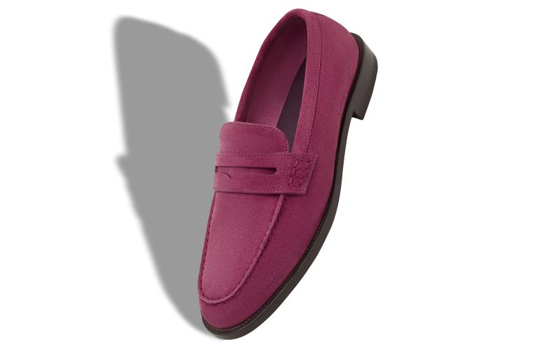 Perry, Pink Suede Penny Loafers - US$1,045.00