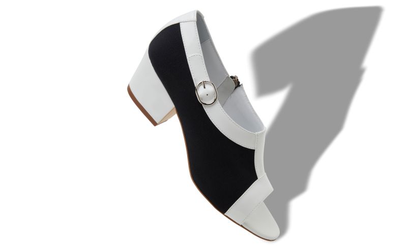 Watani, White and Black Cotton Open Toe Sandals - AU$1,595.00 