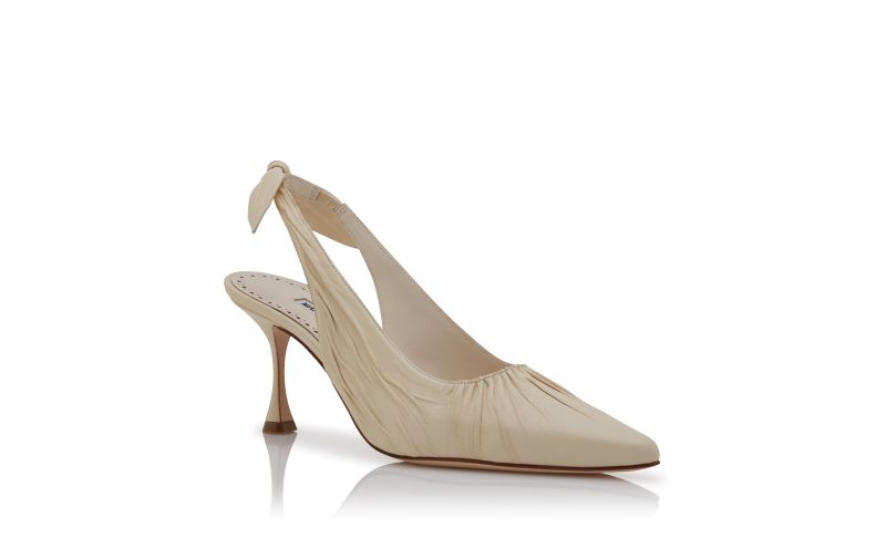 Pelagalo, Light Cream Nappa Leather Slingback Pumps - US$645.00