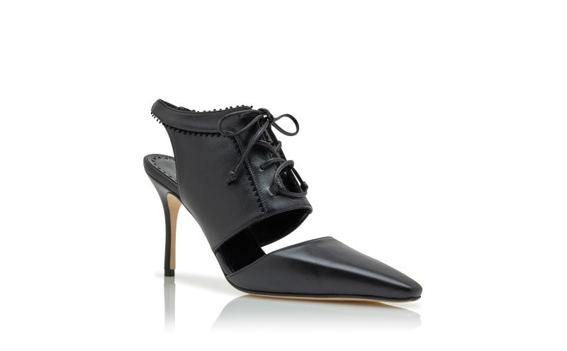 Antigona, Black Nappa Leather Lace-Up Shoe Booties - €1,050.00