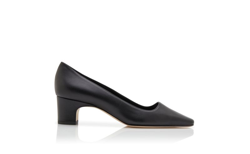 Side view of Silierasopla, Black Nappa Leather Pumps - £595.00