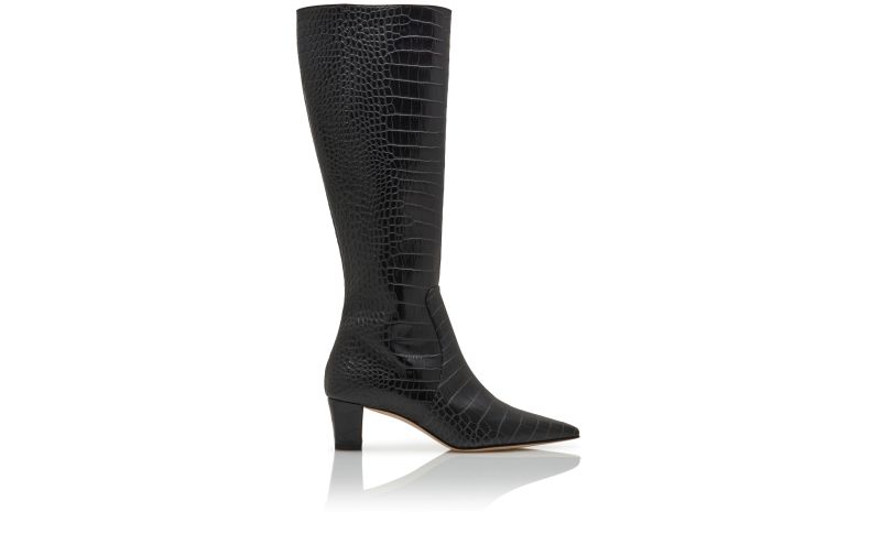 Side view of Penelope, Black Calf Leather Knee High Boots  - AU$2,695.00