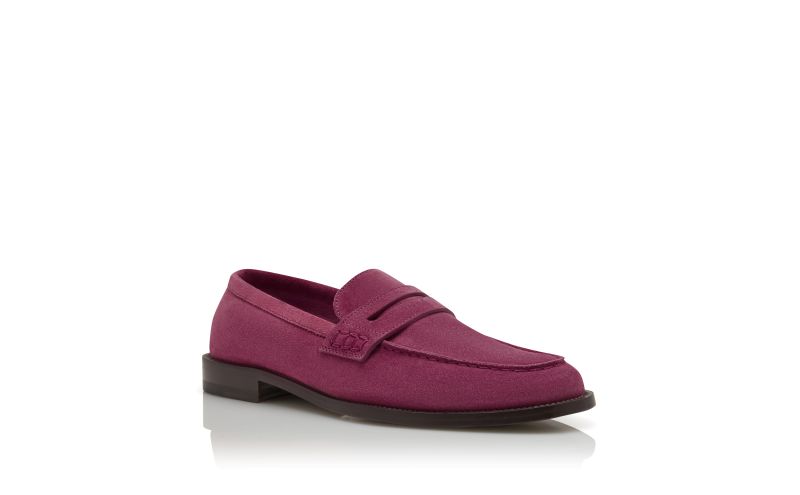 Perry, Pink Suede Penny Loafers - US$1,045.00