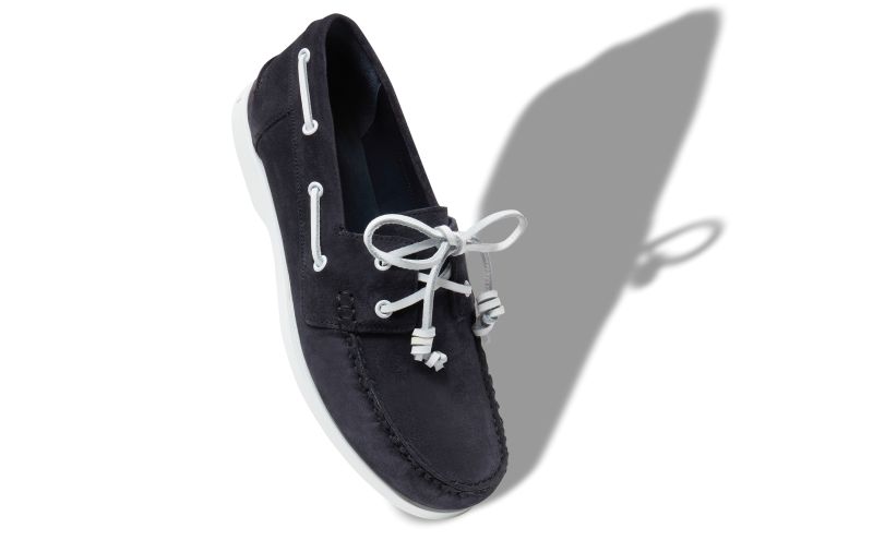 Sidmouth, Navy Blue Suede Boat Shoes - £595.00 