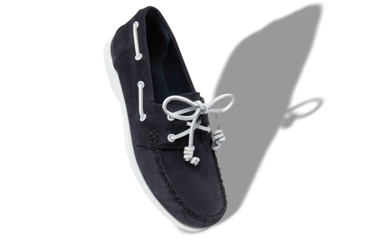 Sidmouth, Navy Blue Suede Boat Shoes - AU$1,195.00 