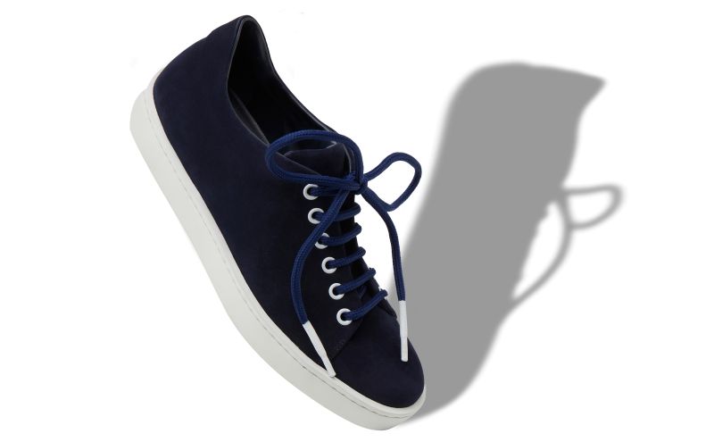 Semanada, Navy Blue Suede Low Cut Sneakers - CA$895.00 