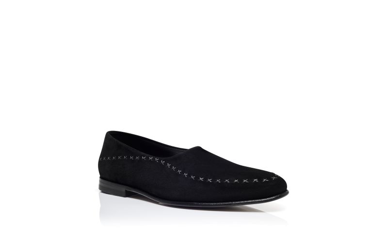 Sparto, Black and Grey Suede Low Cut Slippers - US$423.00