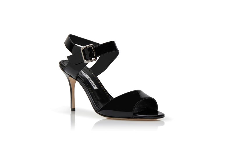 Fairu, Black Patent Leather Slingback Sandals  - CA$1,095.00