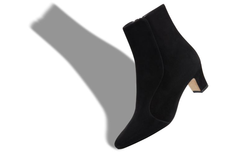 Myconia, Black Suede Round Toe Ankle Boots - US$1,145.00
