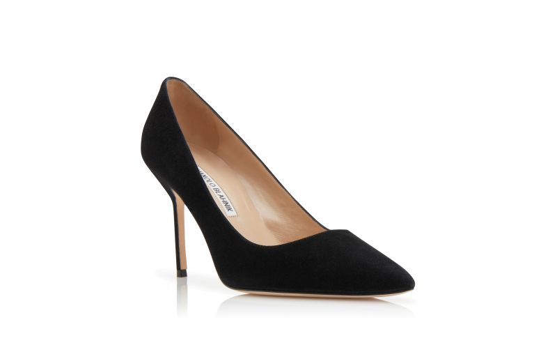 Bb 90, Black Suede Pointed Toe Pumps - US$725.00