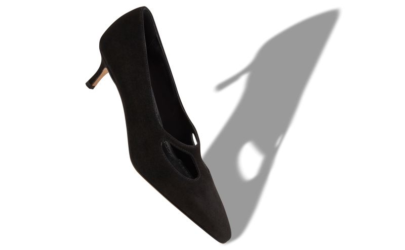 Aischines, Black Suede Cut Out Detail Pumps - £695.00 