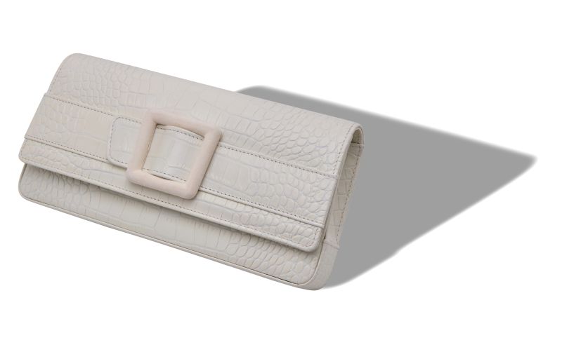 Maygot, Light Cream Calf Leather Buckle Clutch - US$1,675.00 