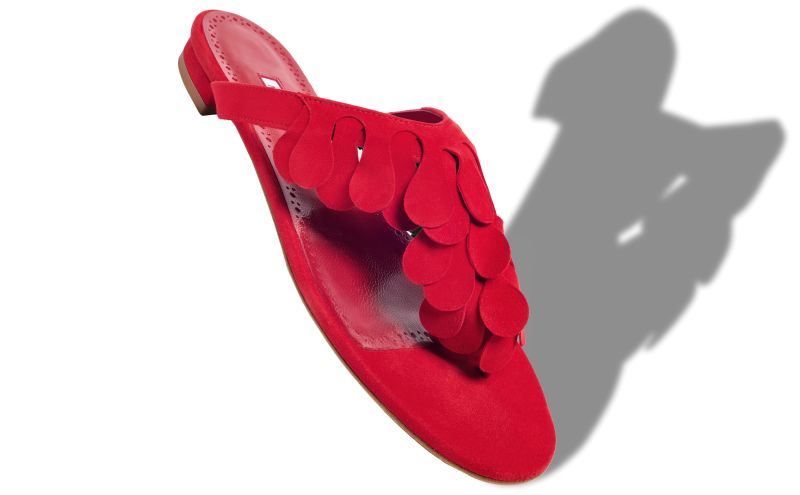 Tamako, Red Suede Strappy Sandals - US$895.00 