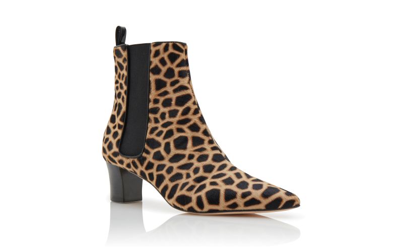Tiraba, Brown and Black Calf Hair Animal Print Boots - £1,045.00