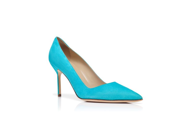 Bb, Blue Suede Pointed Toe Pumps - US$865.00