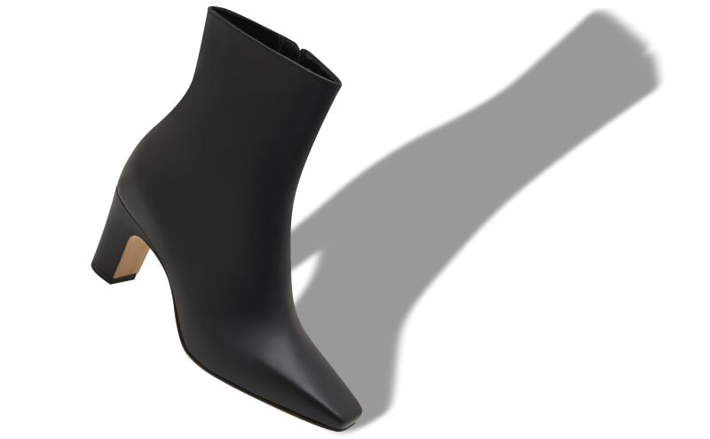 Ofaralo, Black Calf Leather Ankle Boots - US$1,395.00 