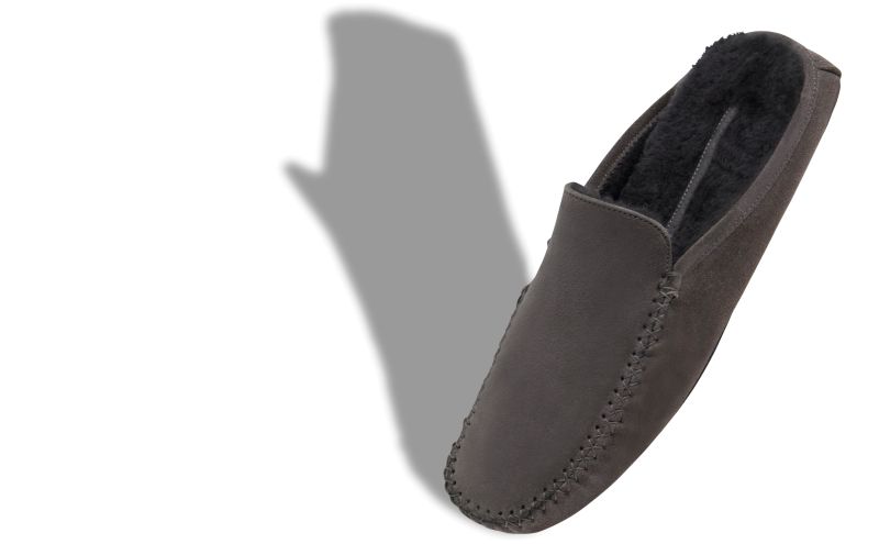 Designer Grey Suede Slippers