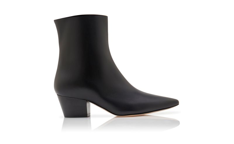 Side view of Agnetapla, Black Calf Leather Ankle Boots  - £925.00