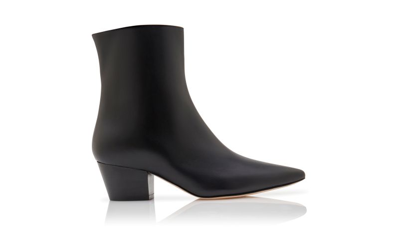 Side view of Agnetapla, Black Calf Leather Ankle Boots  - AU$1,875.00