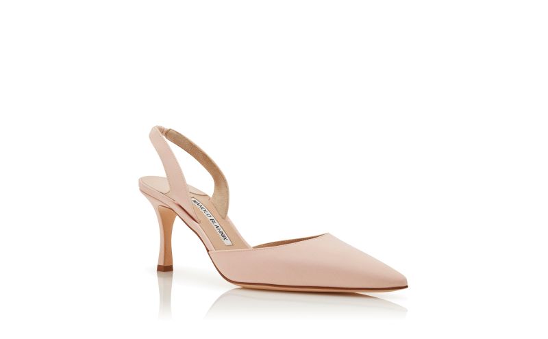 Carolyne, Light Pink Crepe De Chine Slingback Pumps - CA$1,195.00