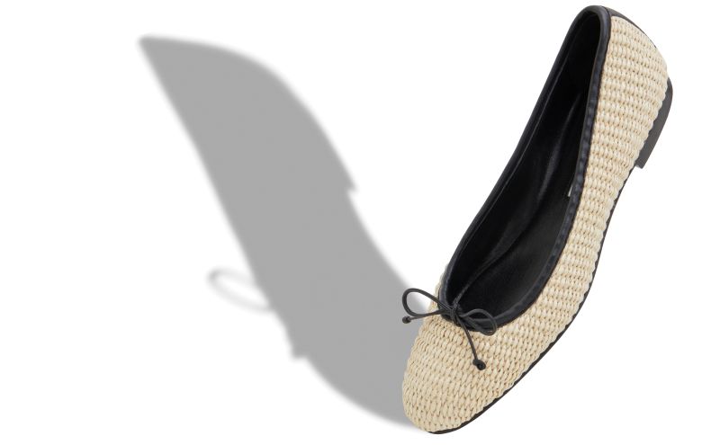 VERALLI, Light Beige and Black Rafia Ballerina Flats, 695 EUR