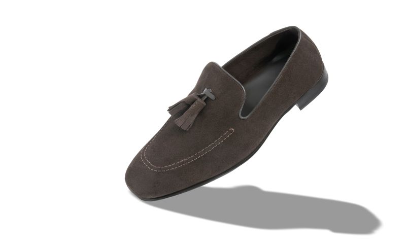 Chester, Dark Brown Suede Loafers - US$895.00 