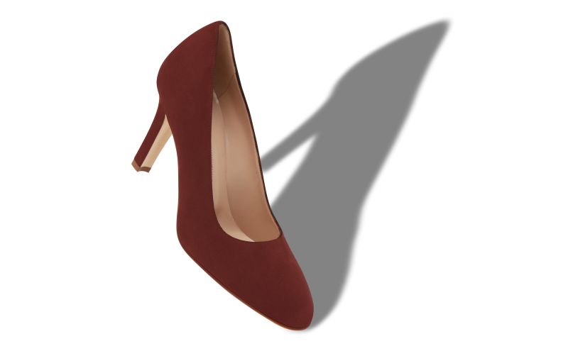 Verin, Dark Brown Suede Round Toe Pumps - £625.00 