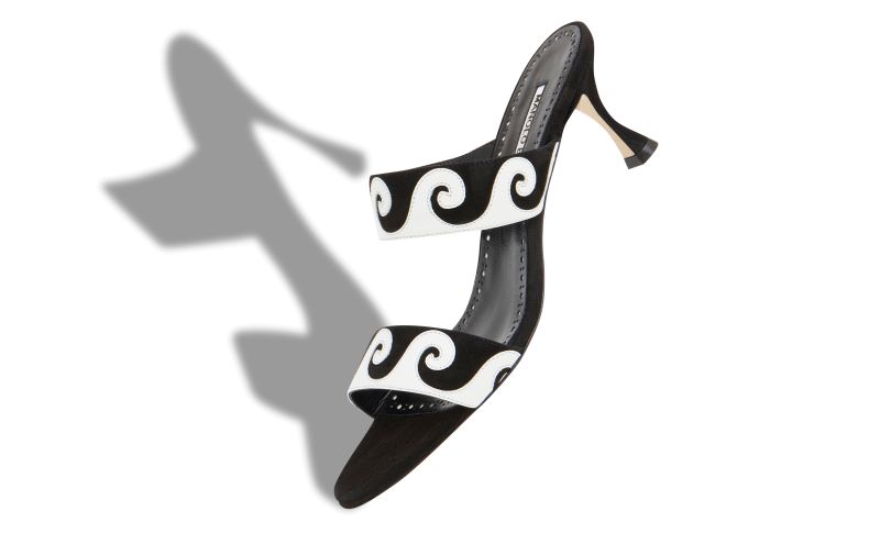 Bemusa, Black and White Suede Swirl Detail Mules - £745.00