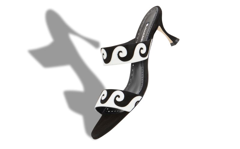 Bemusa, Black and White Suede Swirl Detail Mules - €845.00