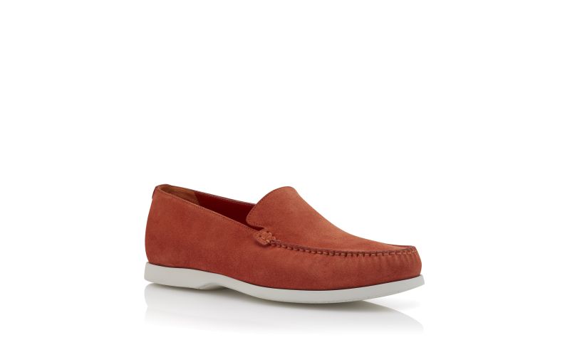 Designer Orange Suede Loafers