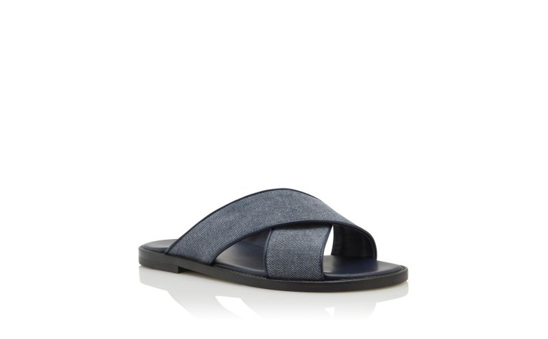 Otawi, Blue Denim Crossover Sandals  - £525.00