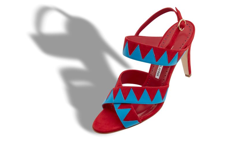 Capuci, Red and Blue Suede Zig Zag Sandals  - AU$1,485.00