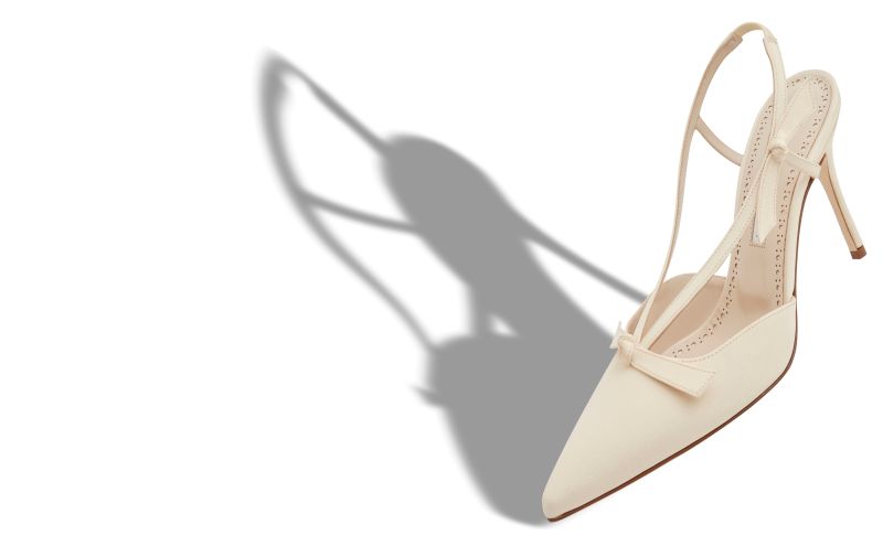 Corintia, Dark Cream Crepe De Chine Slingback Mules - €845.00