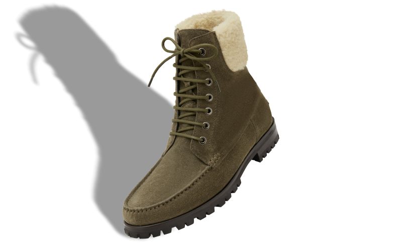 Sycamore, Dark Green Suede Ankle Boots  - US$1,250.00