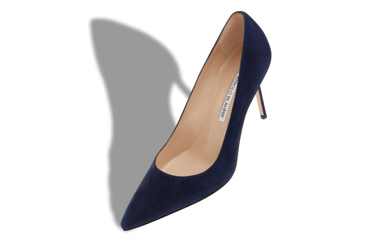 Bb 90, Navy Blue Suede Pointed Toe Pumps - US$725.00