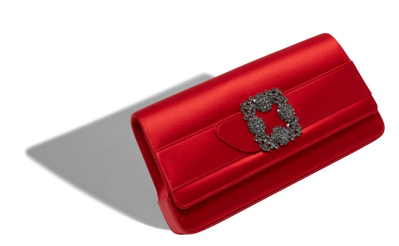 Gothisi, Red Satin Jewel Buckle Clutch - £1,175.00 