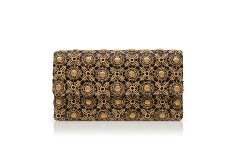 Side view of Capripla, Black and Gold Satin Clutch - US$2,095.00
