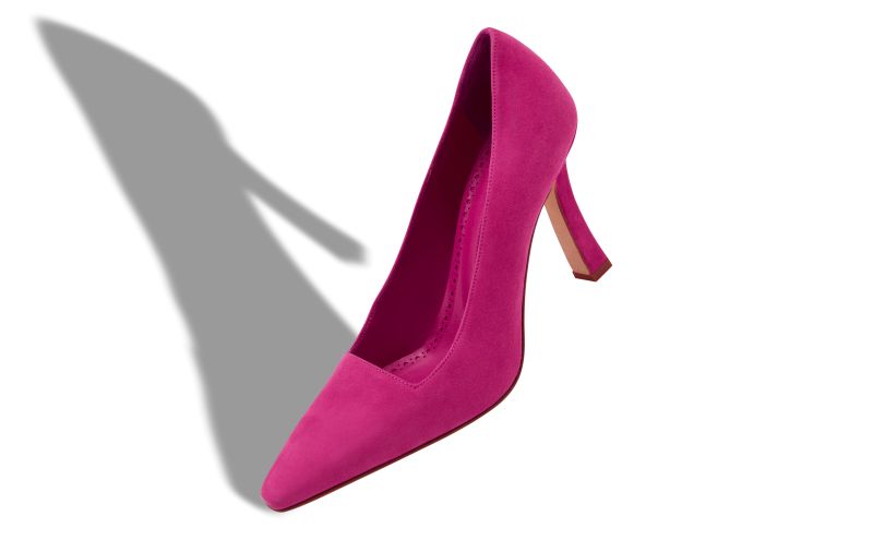 Moira, Dark Pink Suede Square Cut Pumps - €750.00
