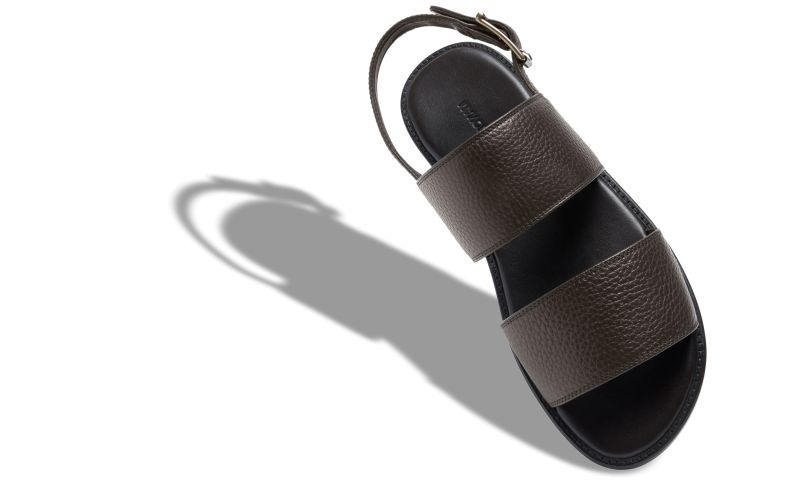 Bulgobis, Dark Brown Calf Leather Flat Sandals - US$750.00