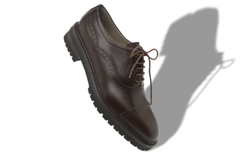 Norton, Dark Brown Calf Leather Lace Up Shoes - US$895.00 