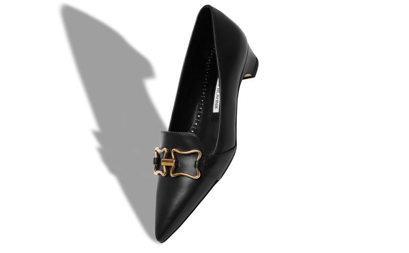 Phobepla, Black Calf Leather Buckle Detail Pumps - US$585.00