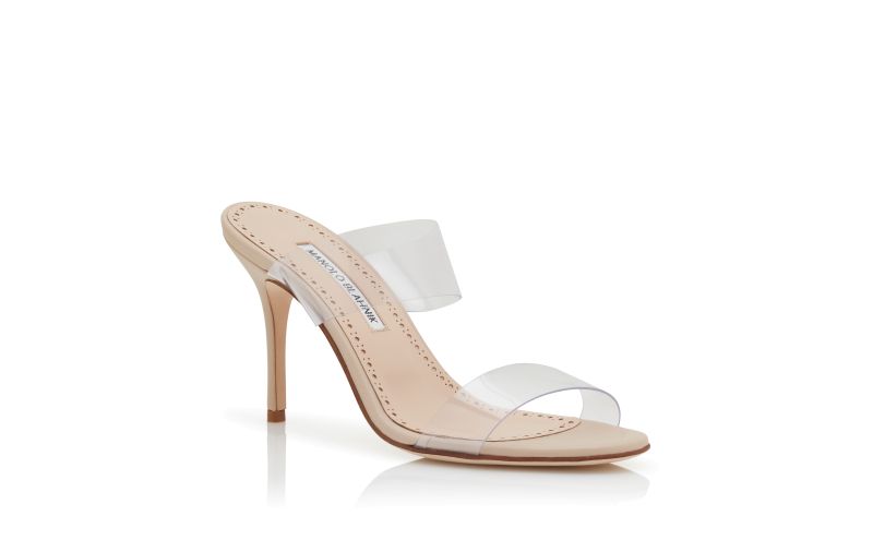 Scolto, Light Beige PVC Open Toe Mules - US$745.00