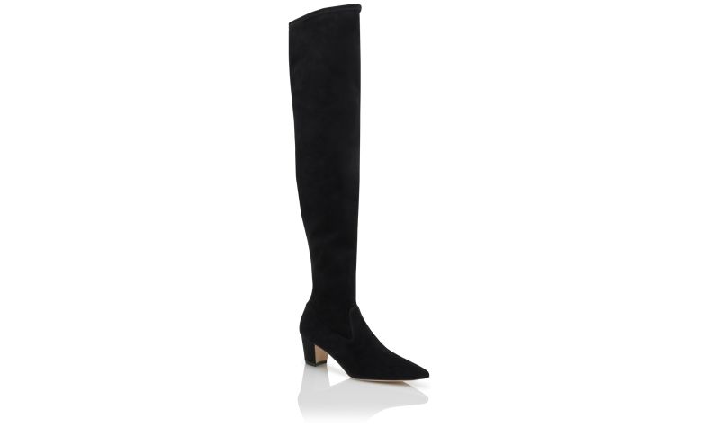 Lupasca, Black Suede Thigh High Boots - CA$1,915.00