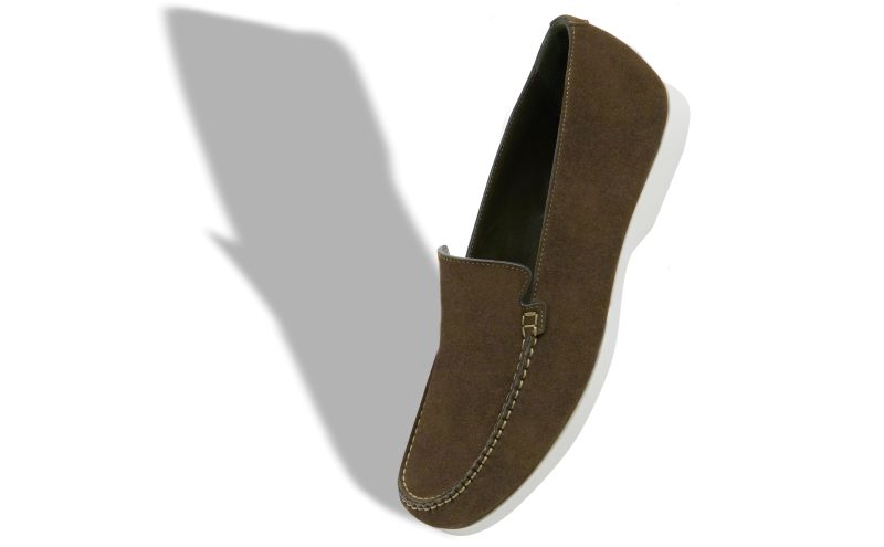 Monaco, Dark Khaki Suede Loafers - CA$538.00
